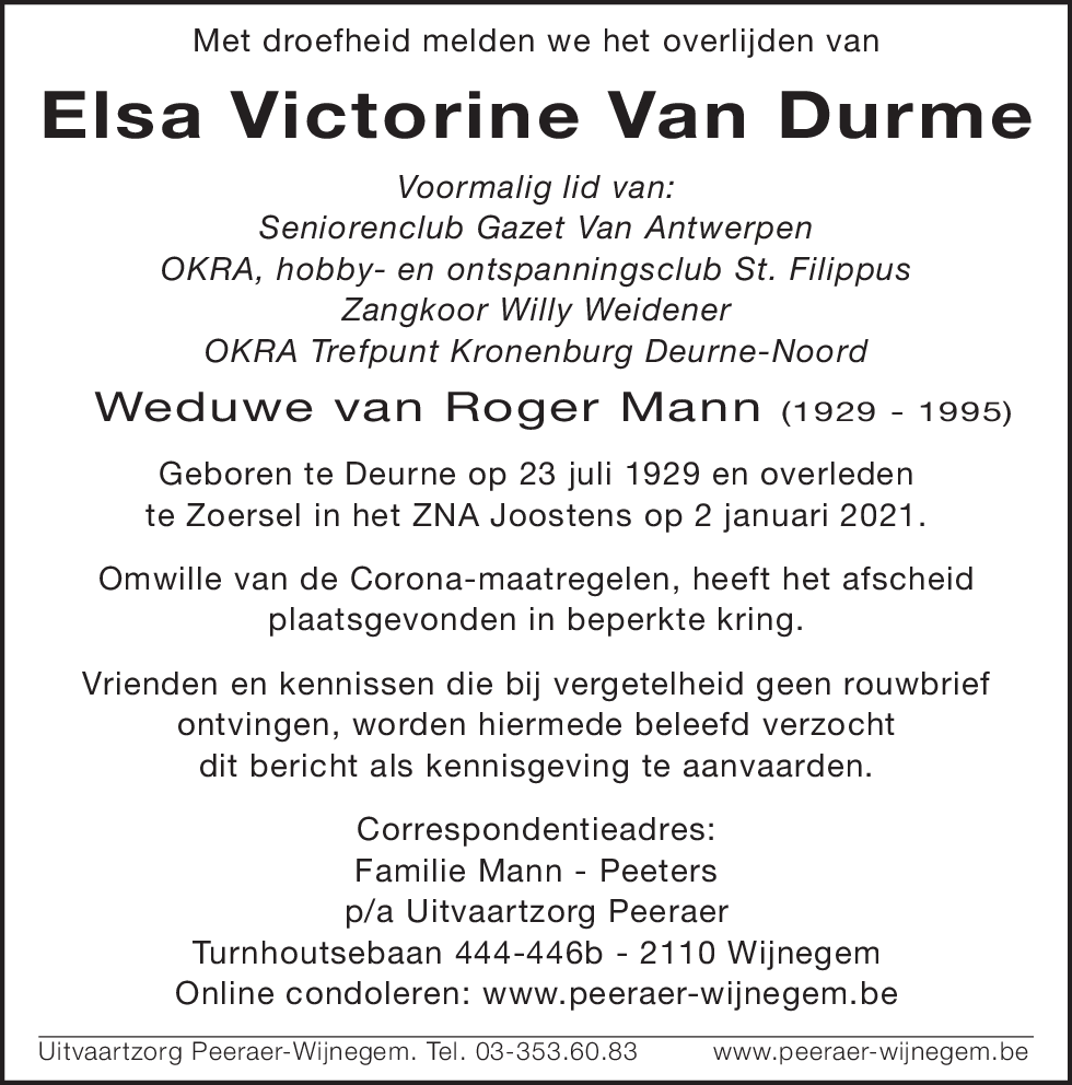 Elsa Victorine Van Durme