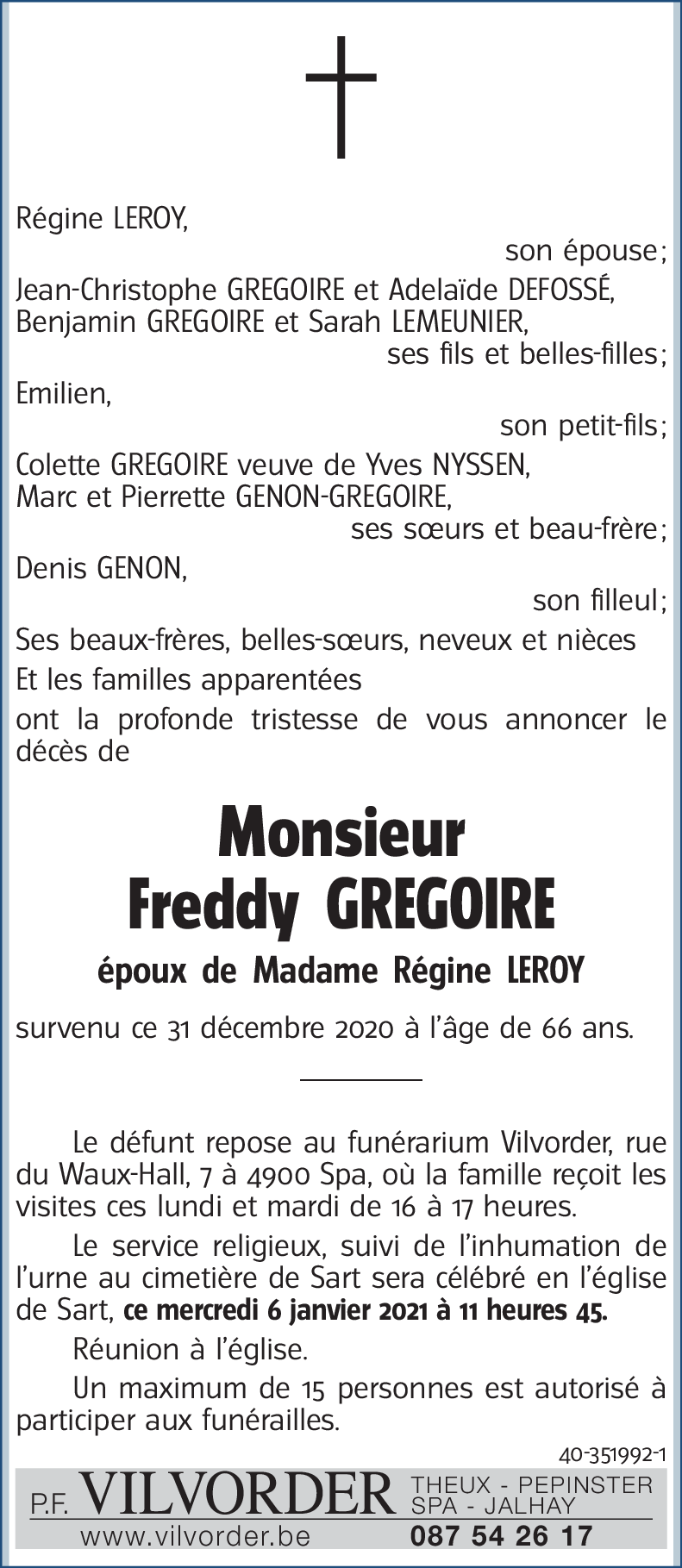 Freddy GREGOIRE