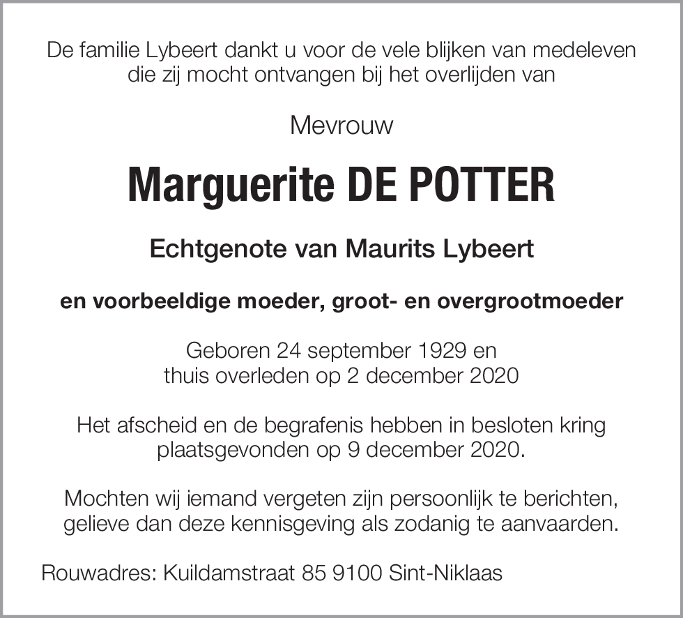Marguerite De Potter