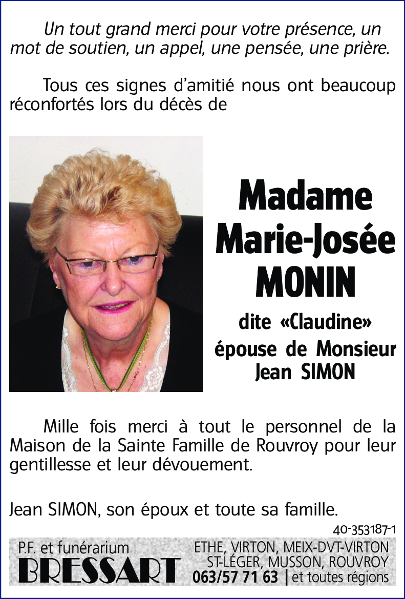 Marie-Josée MONIN dite « Claudine »