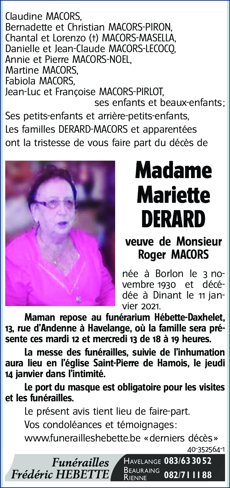 Mariette DERARD