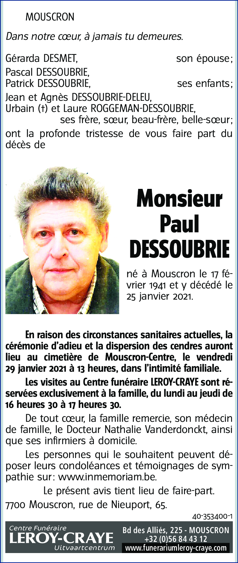 Paul DESSOUBRIE