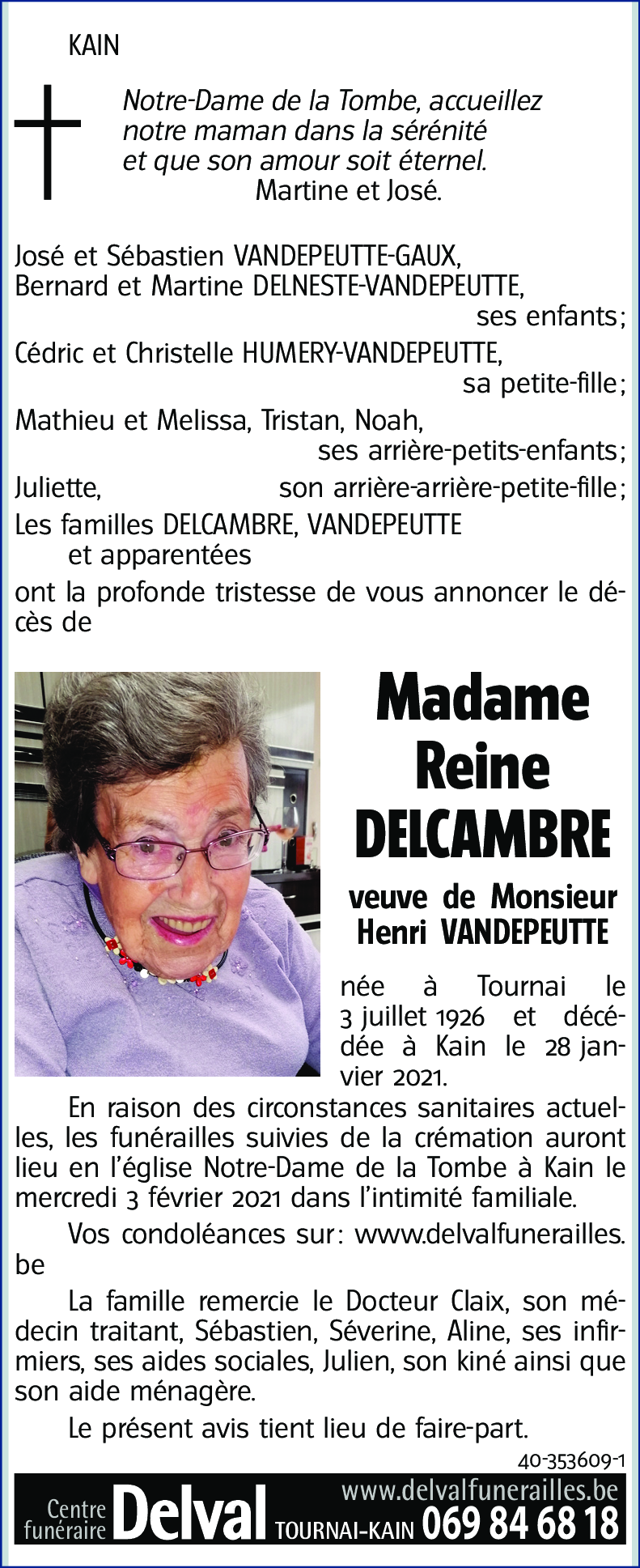 Reine DELCAMBRE