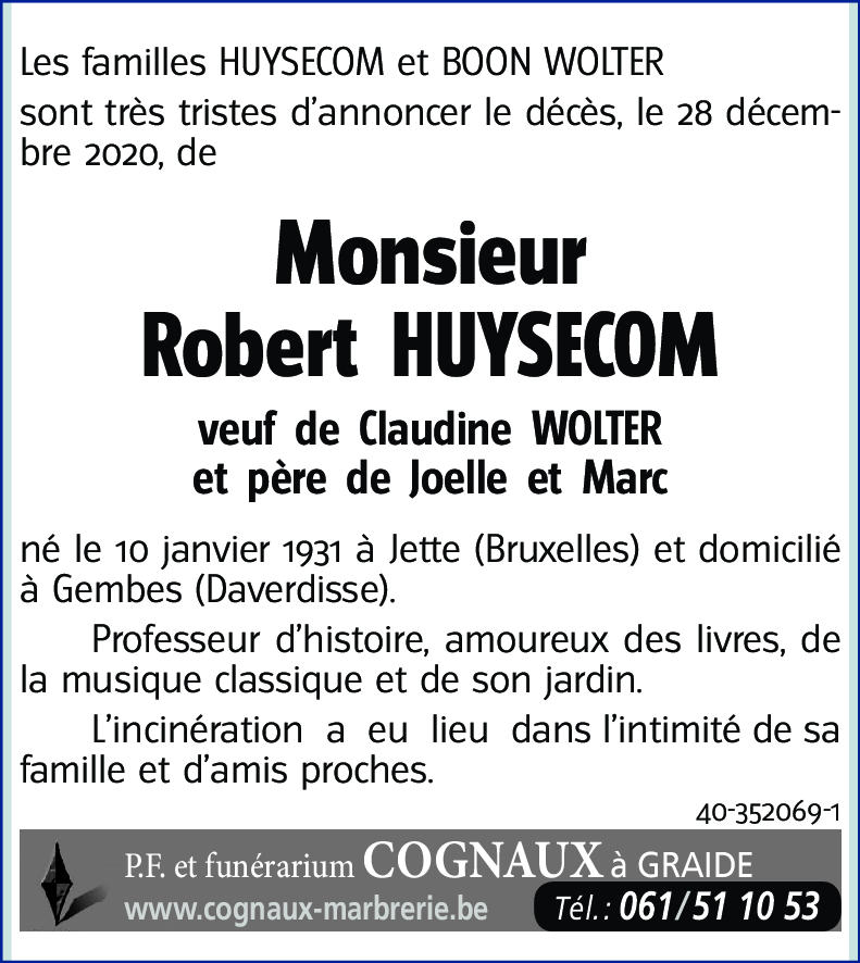 Robert HUYSECOM