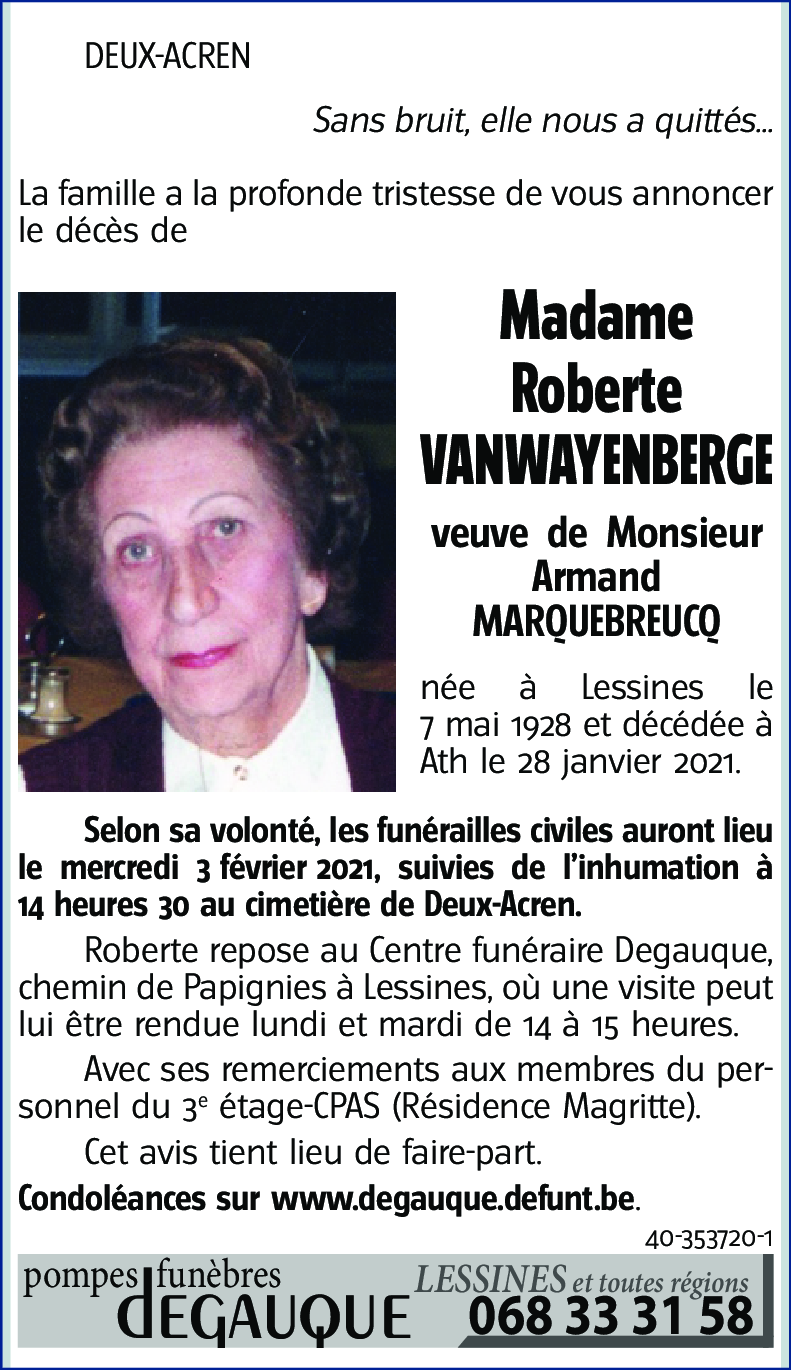 Roberte VANWAYENBERGE