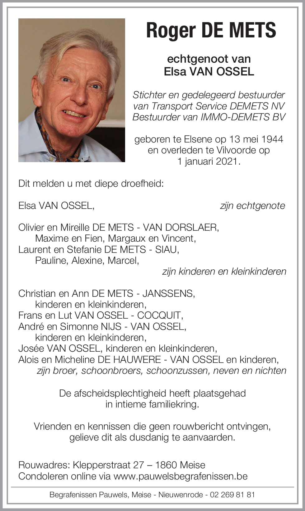 Roger De Mets