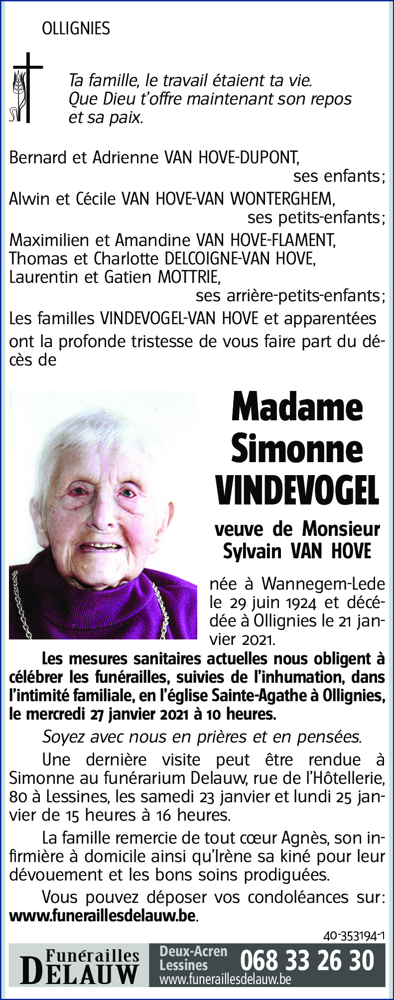 Simonne VINDEVOGEL