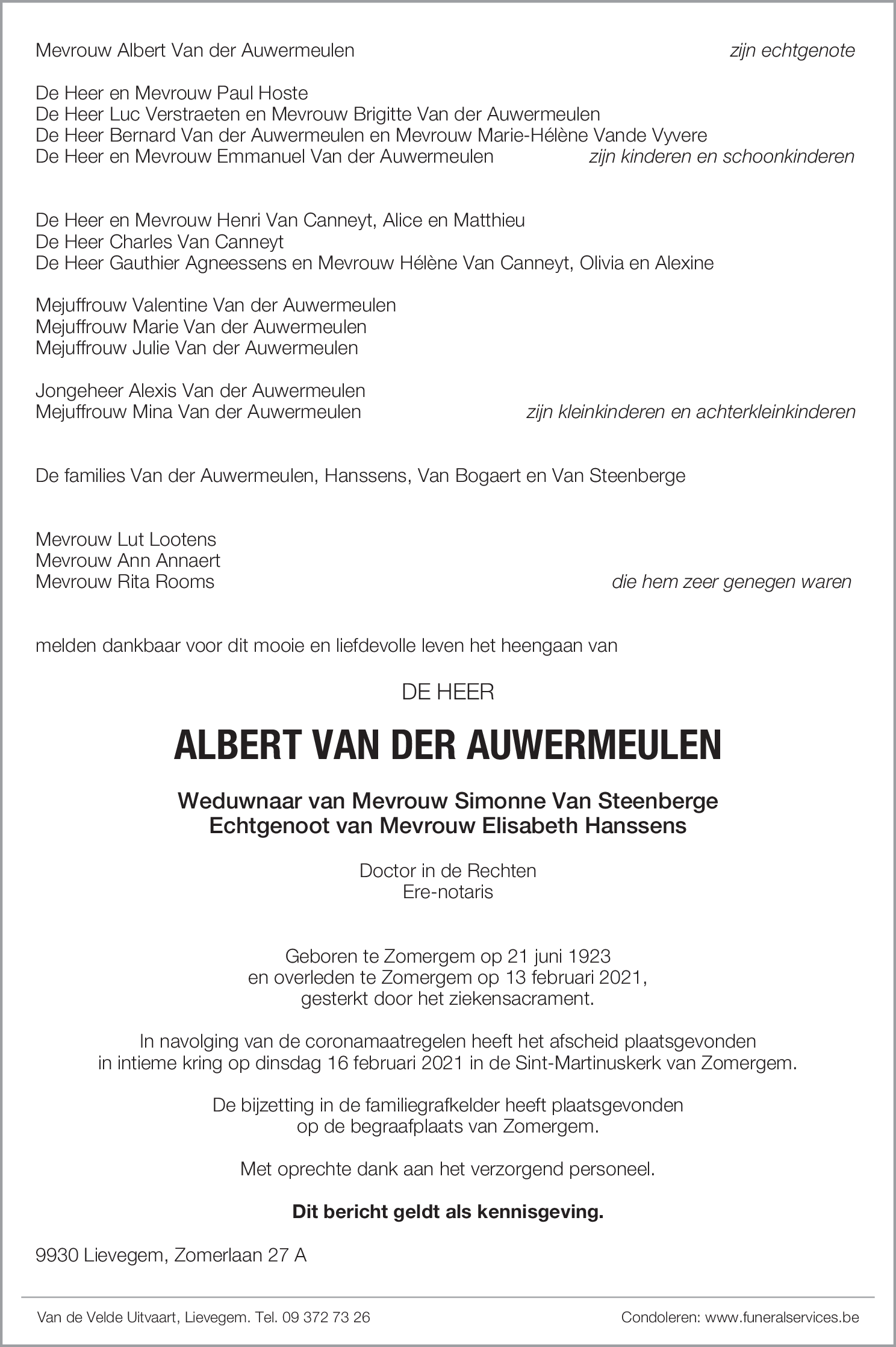 Albert Van der Auwermeulen