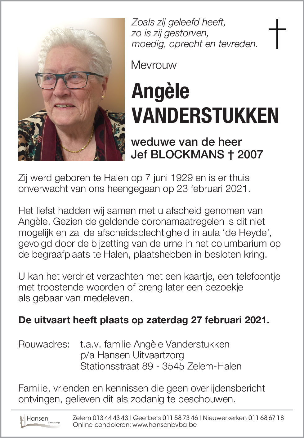 Angèle VANDERSTUKKEN