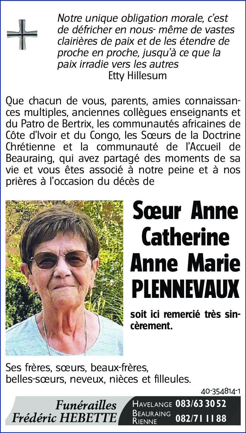 Anne Marie PLENNEVAUX