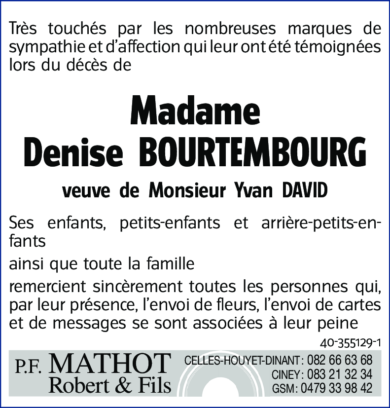 Denise BOURTEMBOURG