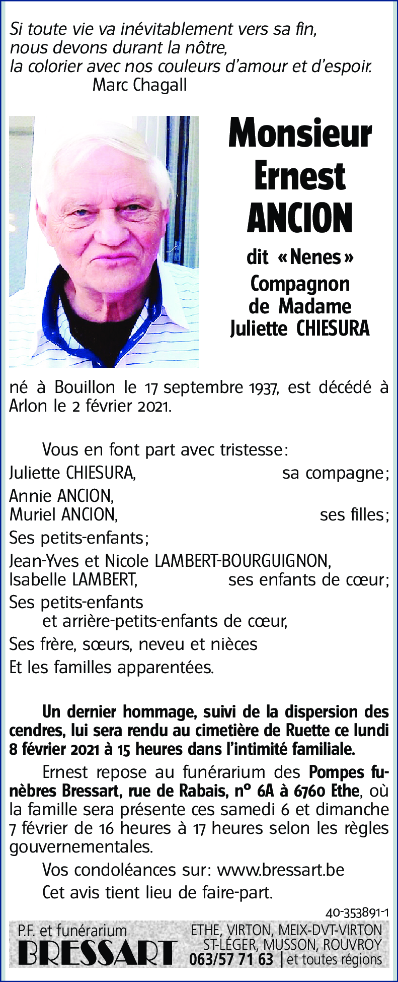 Ernest ANCION dit « Nenes »