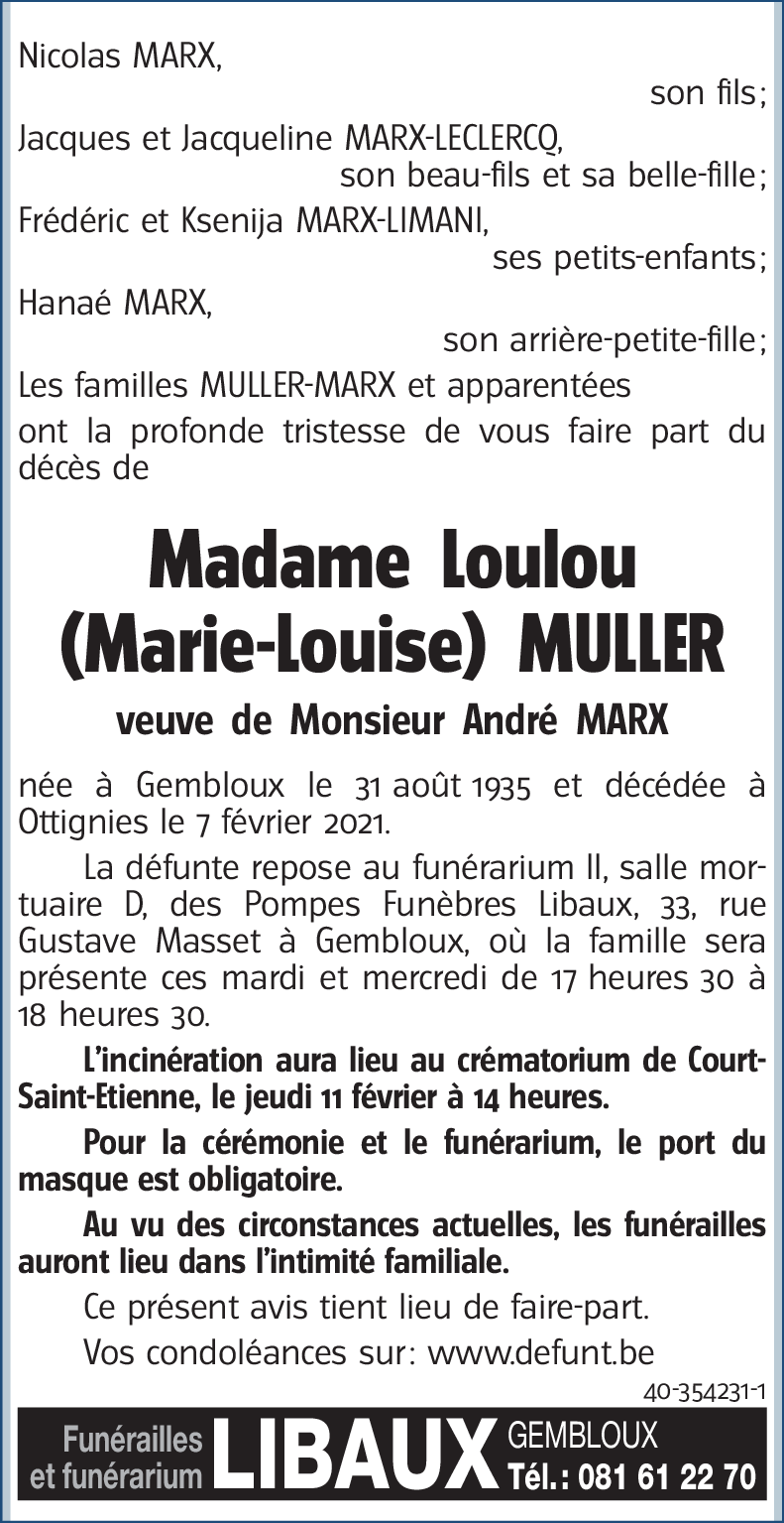 Loulou (Marie-Louise) MULLER