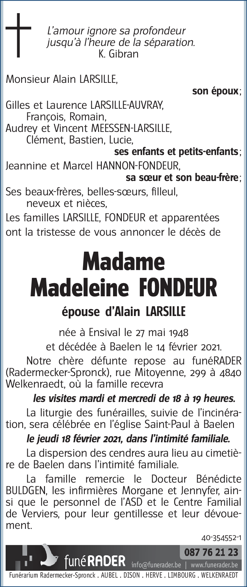 Madeleine FONDEUR