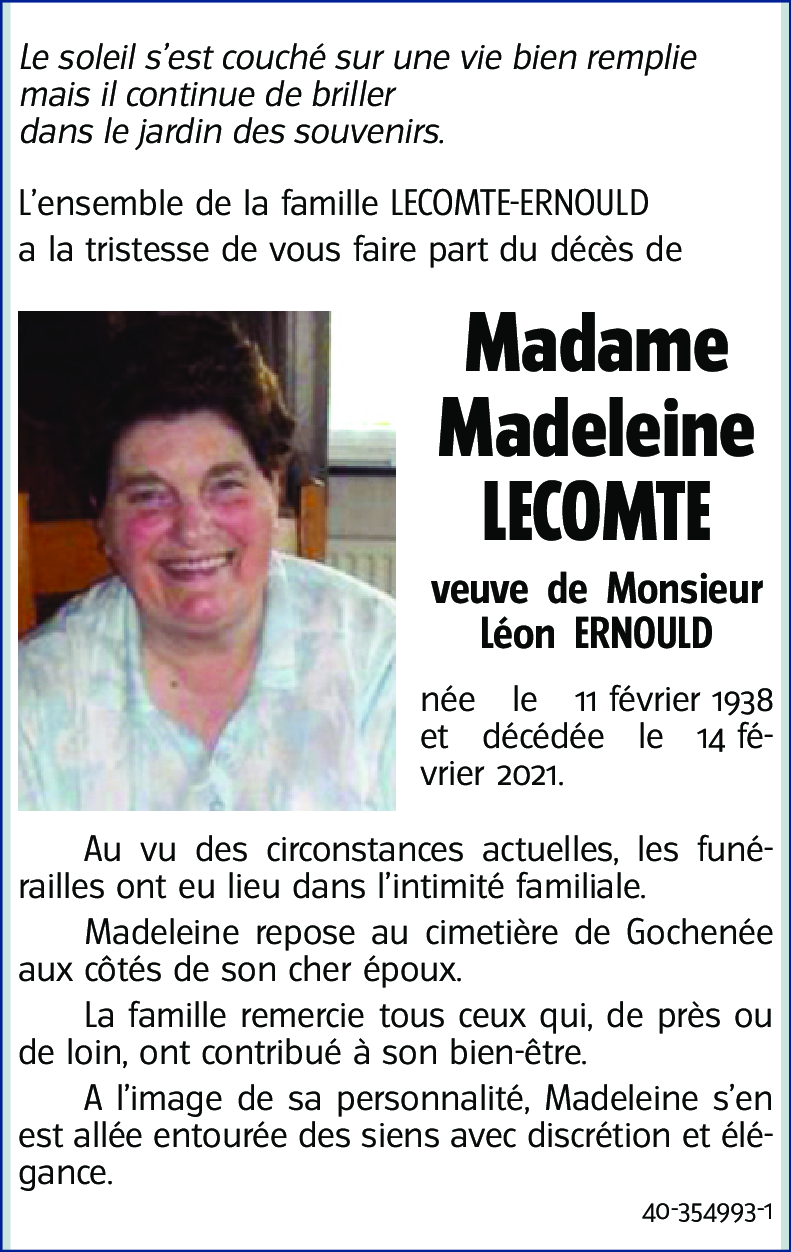 Madeleine LECOMTE