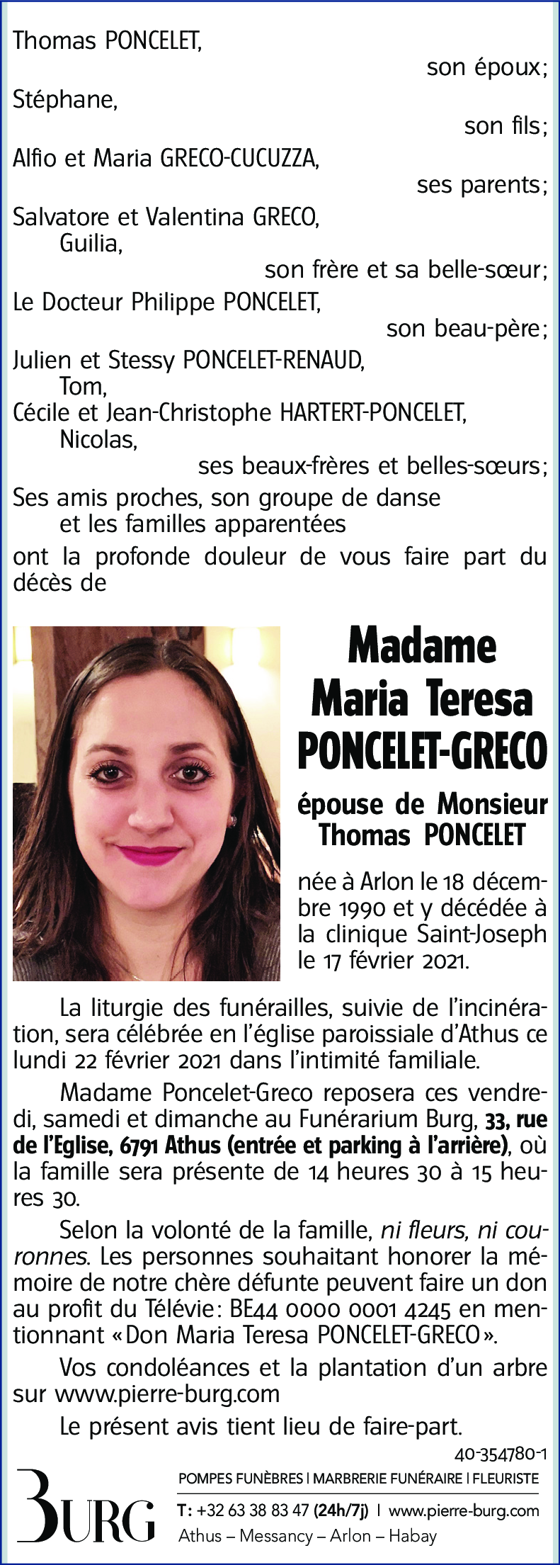 Maria Teresa PONCELET-GRECO