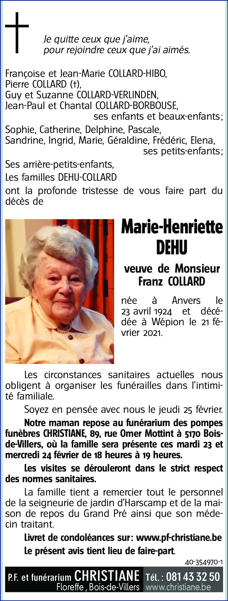 Marie-Henriette DEHU