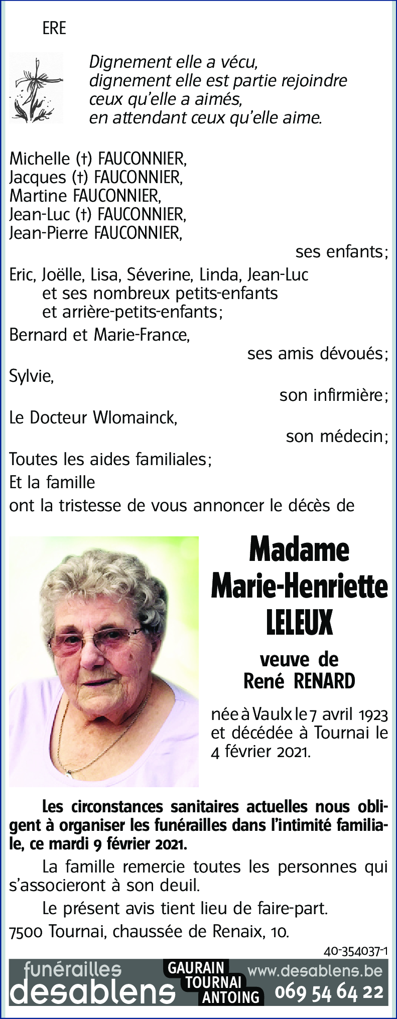 Marie-Henriette LELEUX