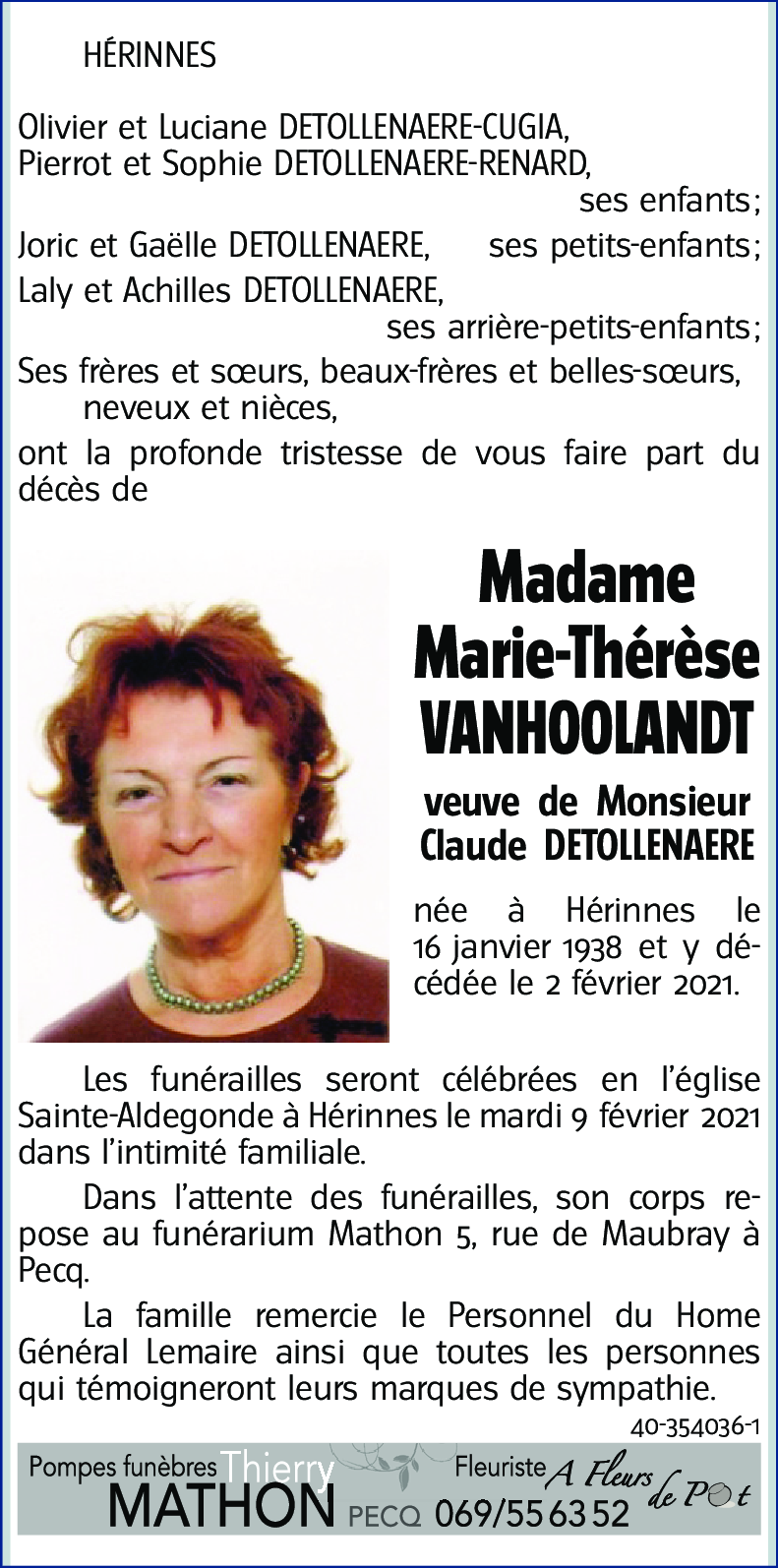 Marie-Thérèse VANHOOLANDT