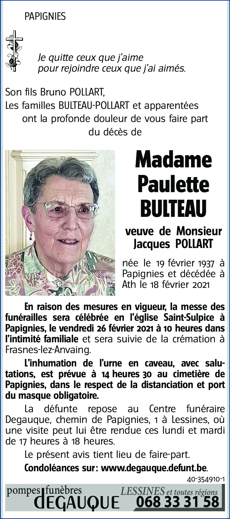 Paulette BULTEAU