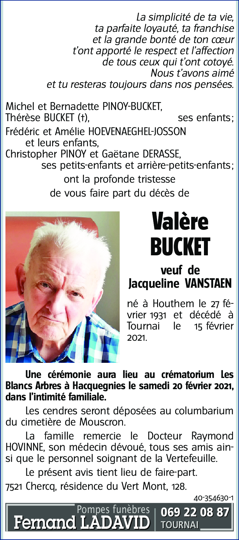 Valère BUCKET