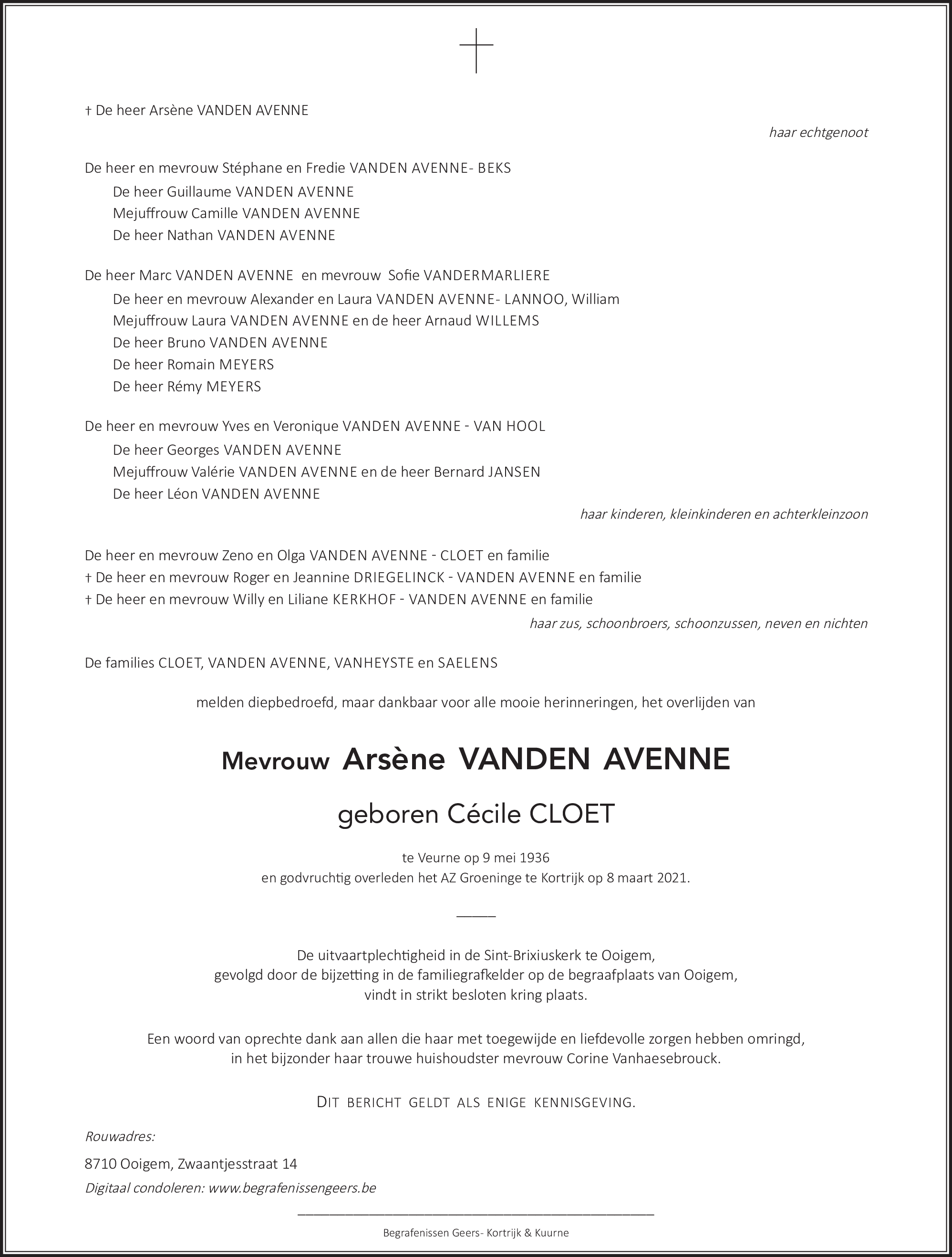 Arsène VANDEN AVENNE