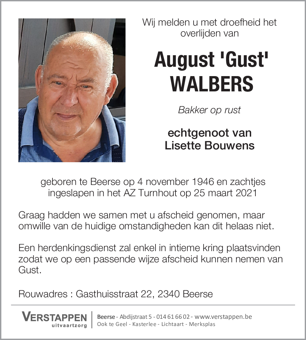 August 'Gust' Walbers Walbers