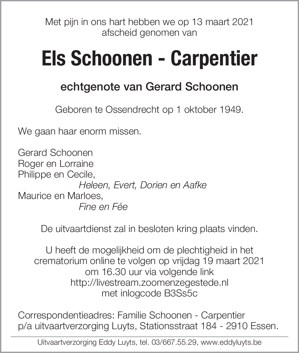Els Schoonen - Carpentier