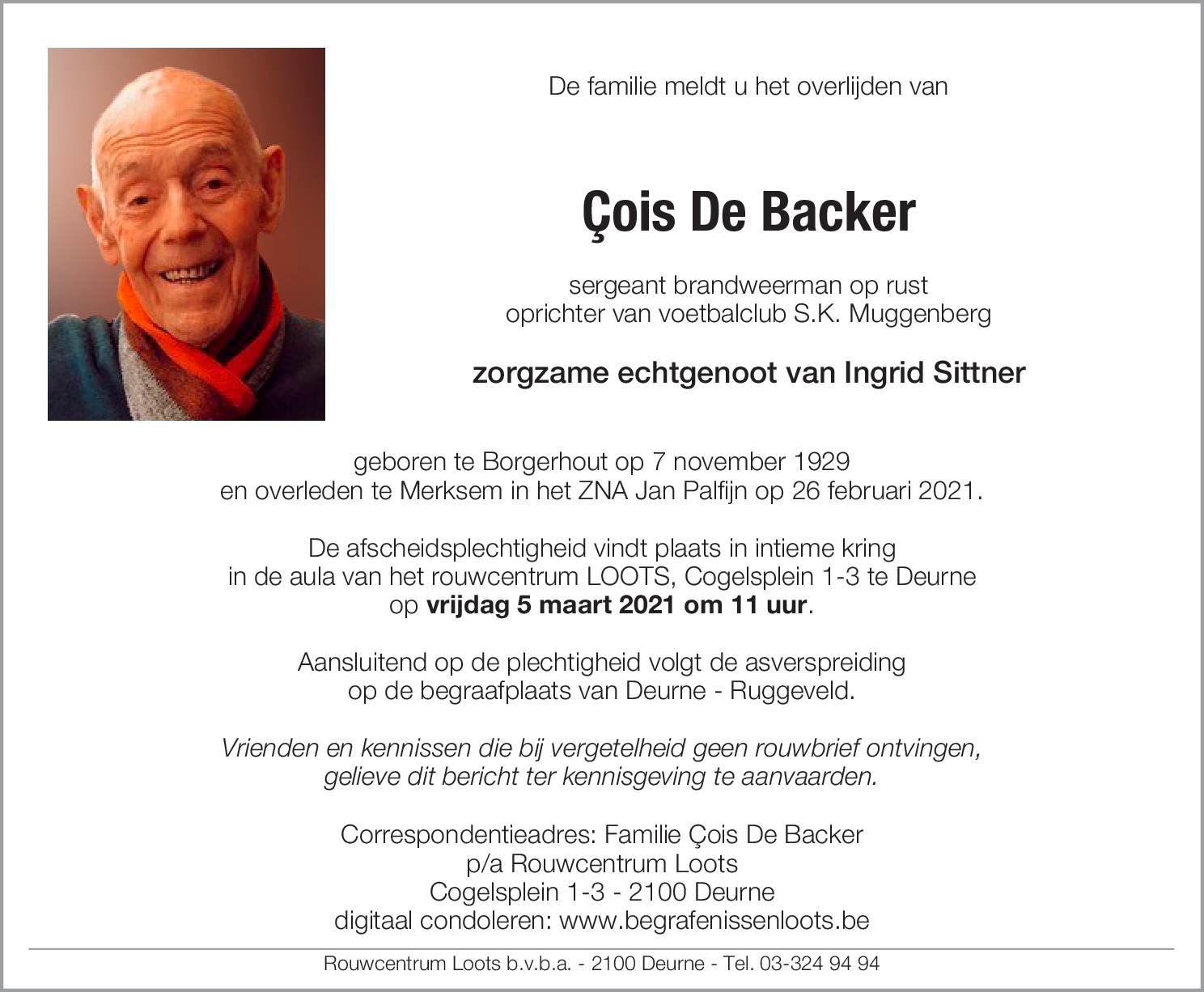 Franciscus De Backer