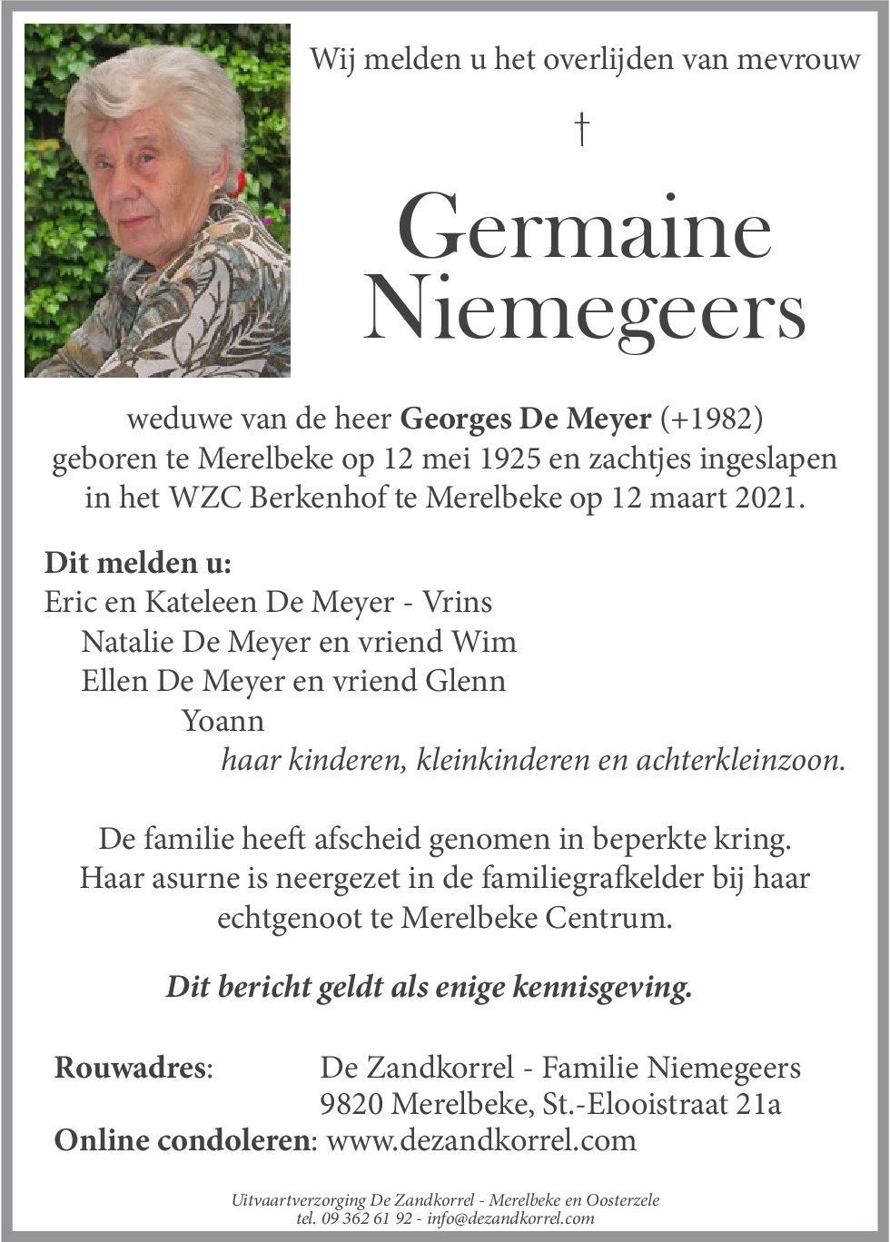 Germaine Niemegeers