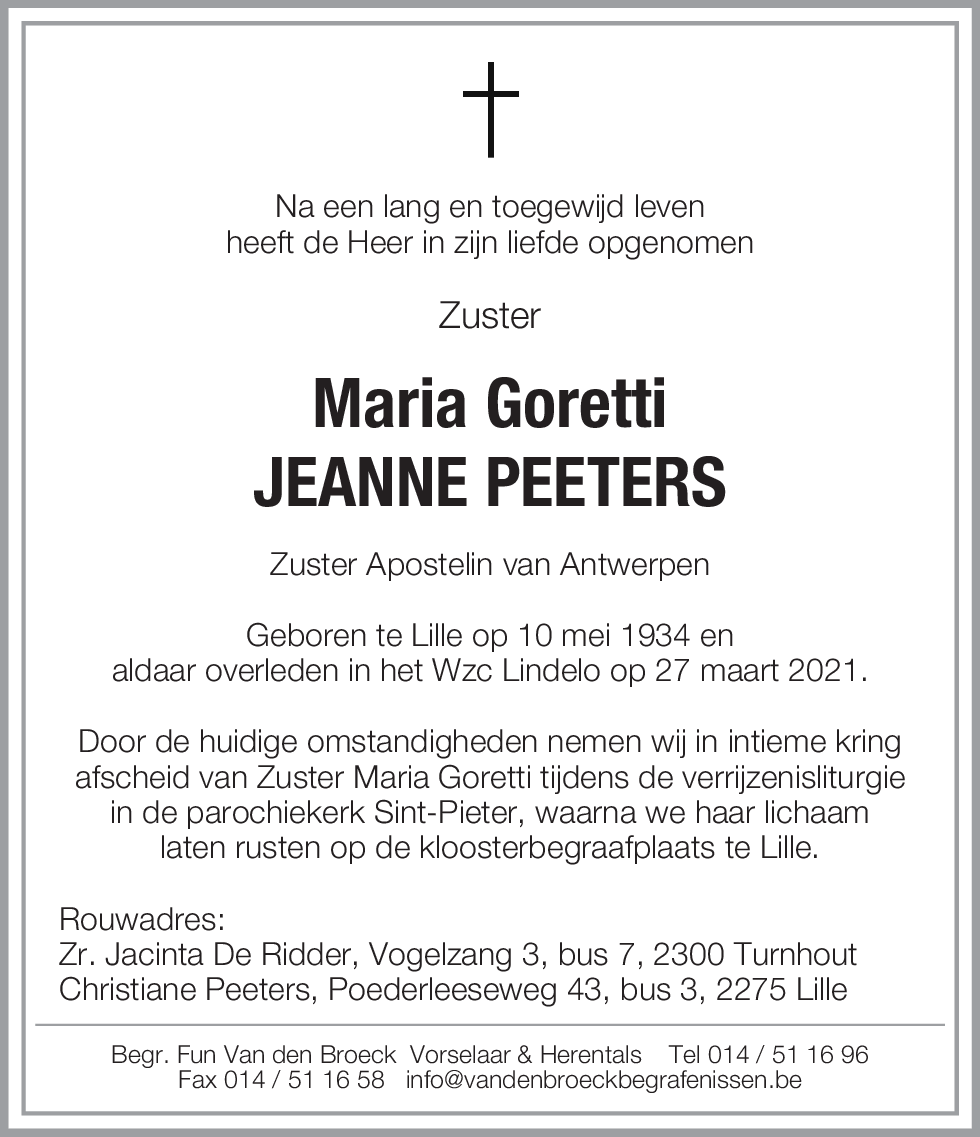 Maria Goretti Jeanne Peeters