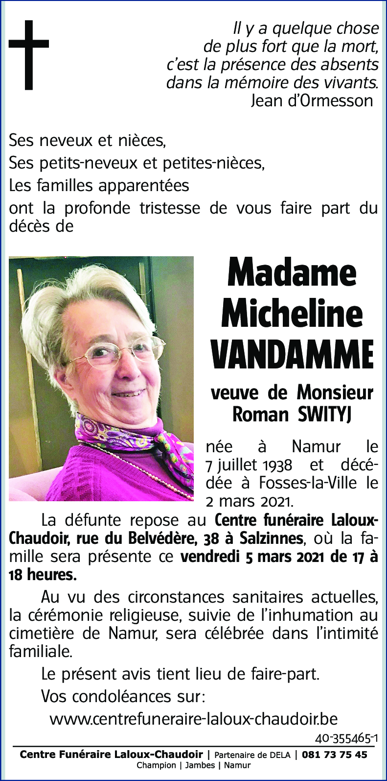 Micheline VANDAMME