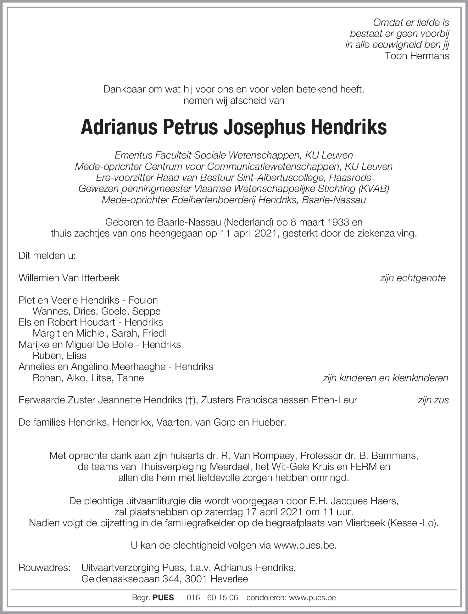 Adrianus Hendriks