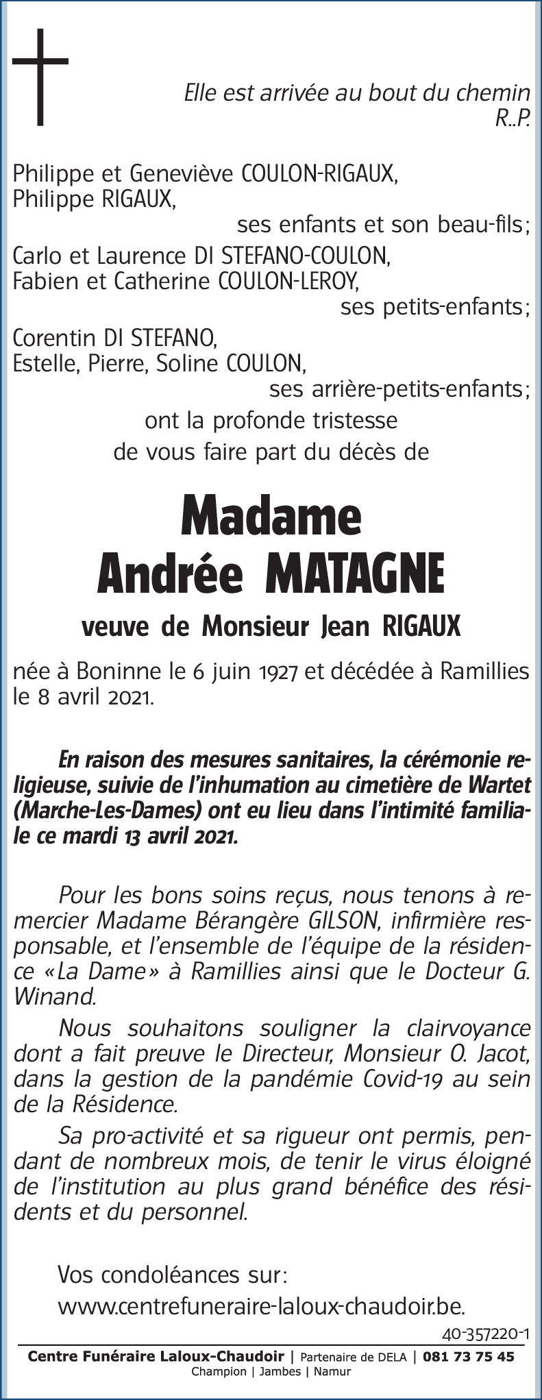 Andrée MATAGNE