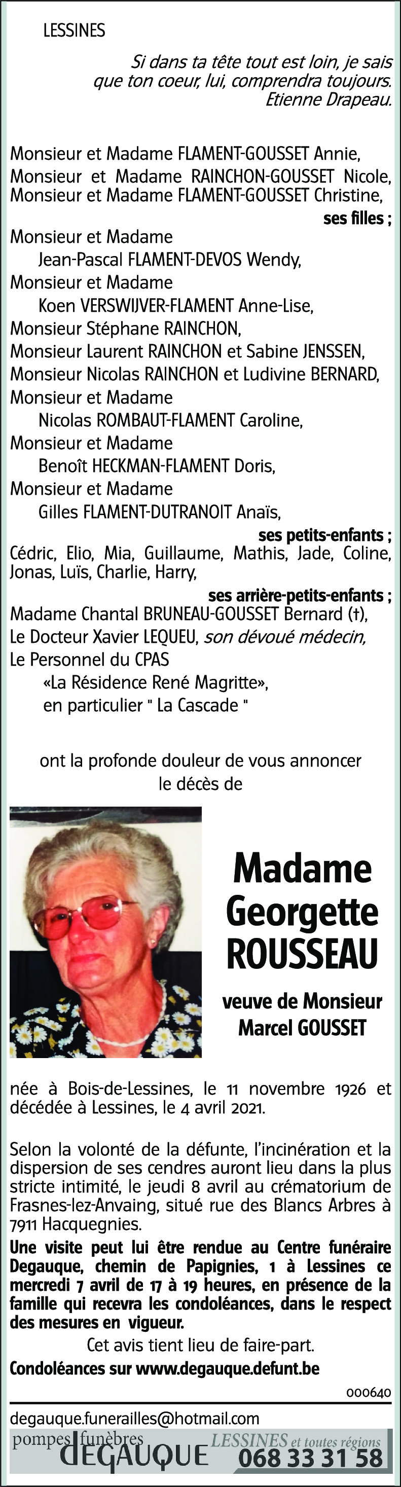 Georgette ROUSSEAU
