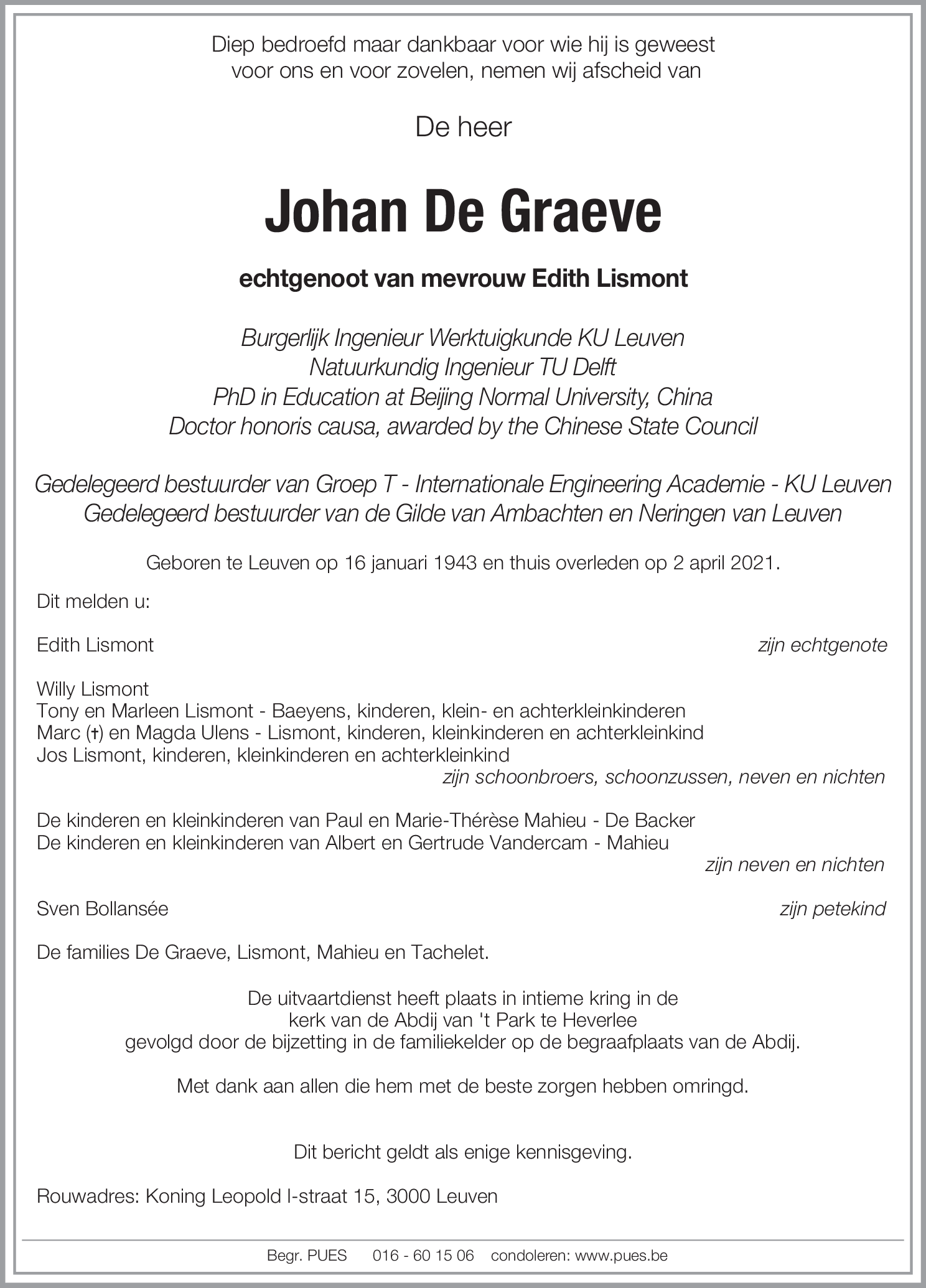 Johan De Graeve