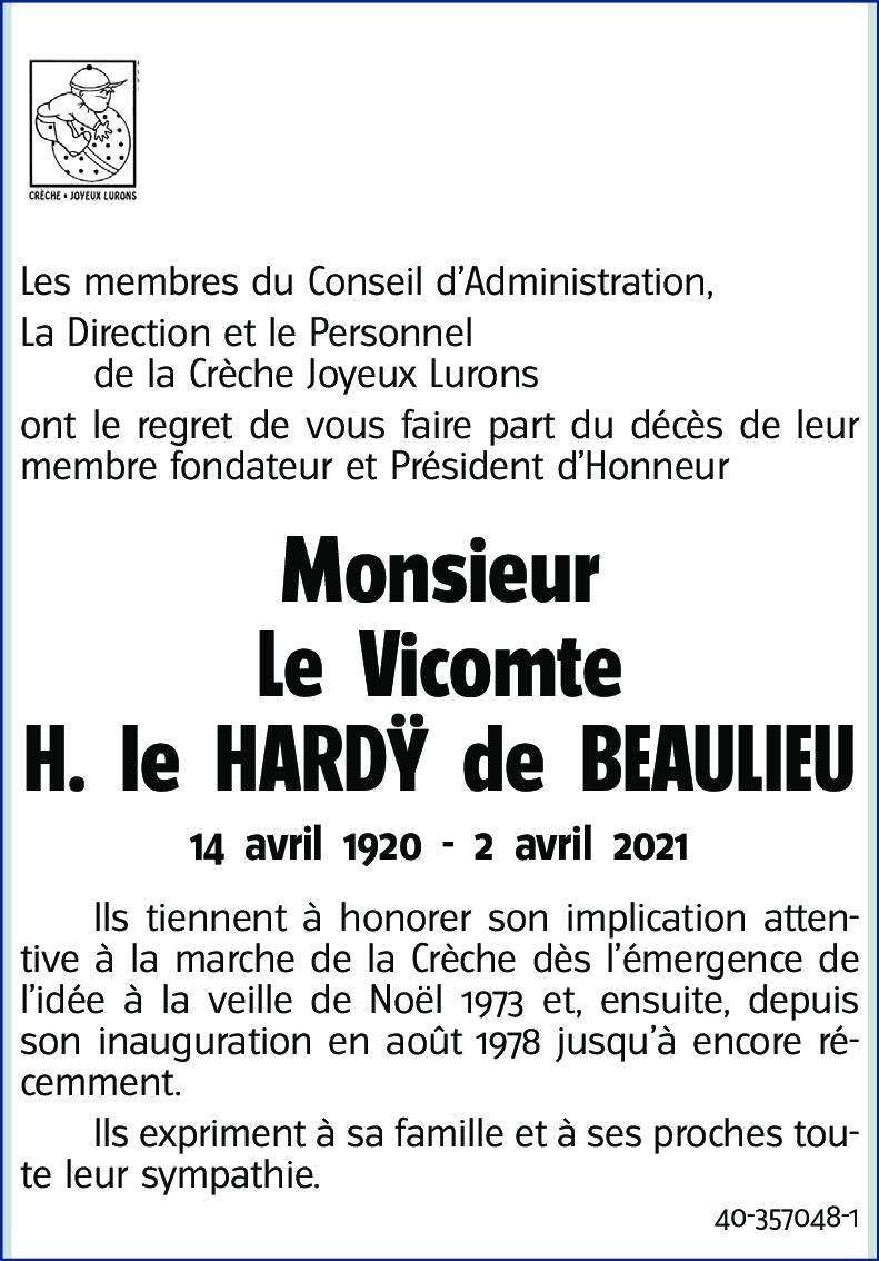 Le Vicomte H. le Hard?Y de BEAULIEU