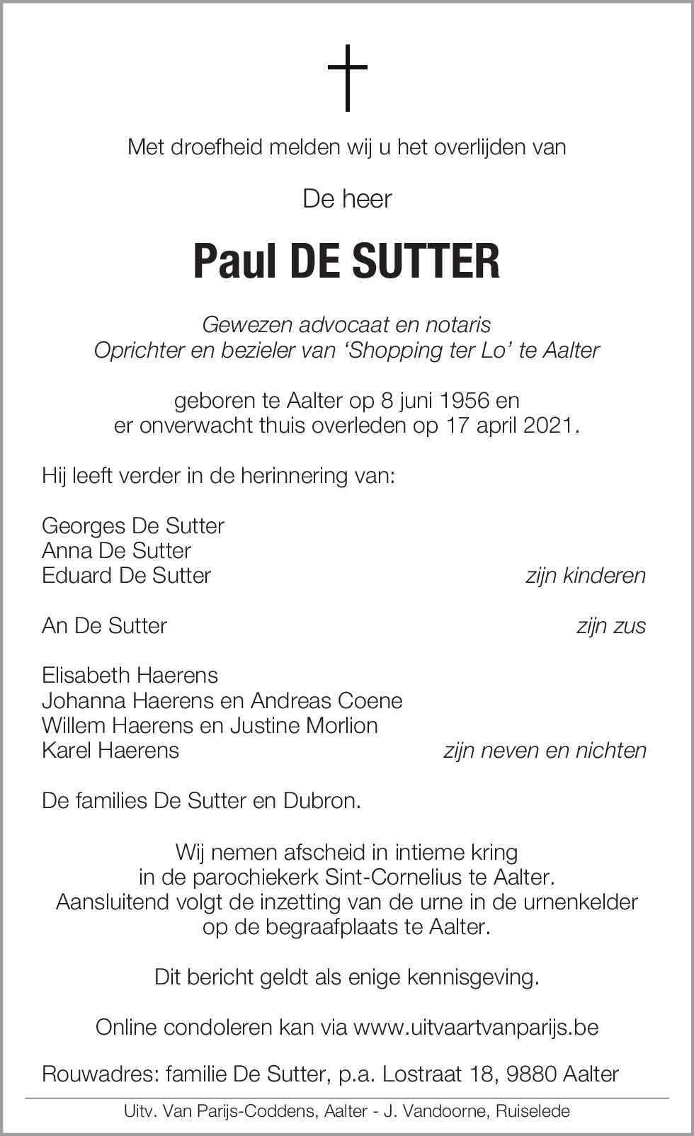 Paul De Sutter