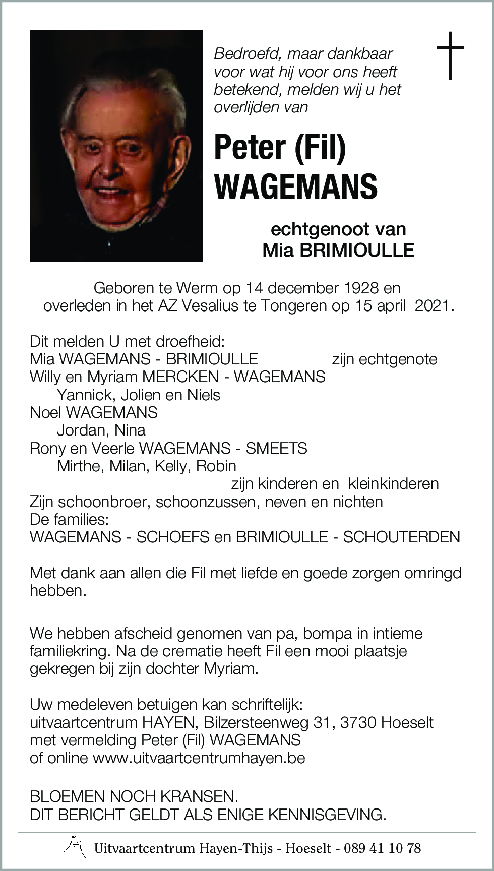 Peter (Fil) WAGEMANS
