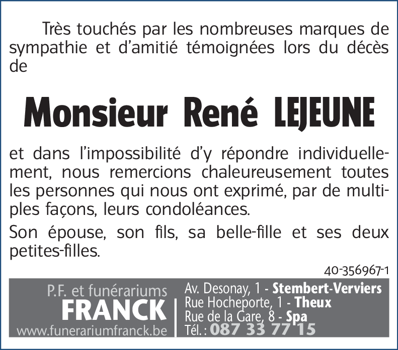 René LEJEUNE 01011900