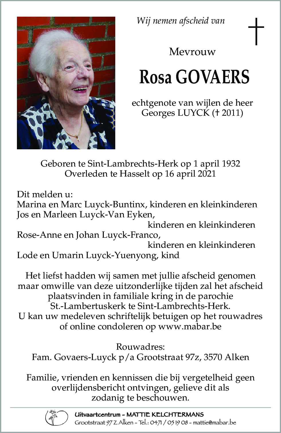 Rosa GOVAERS