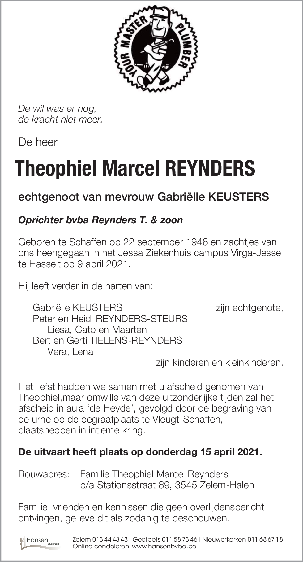 Theophiel Marcel REYNDERS