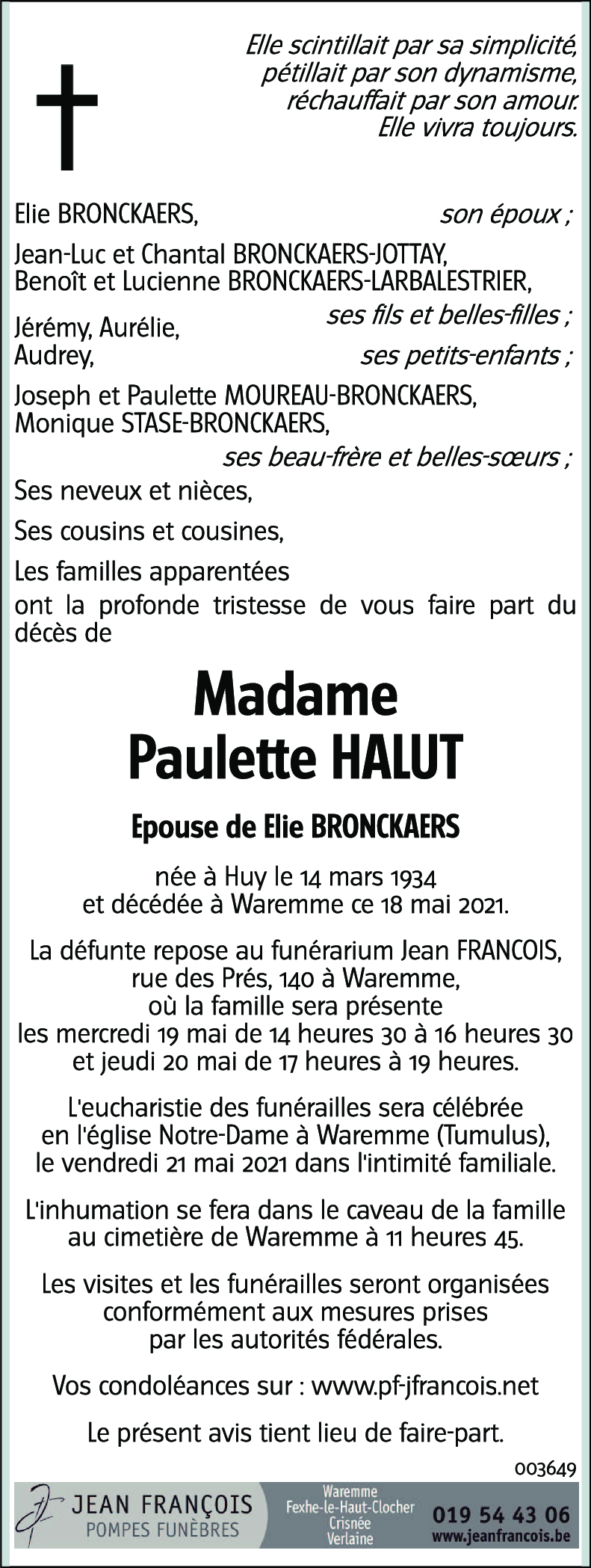 Paulette HALUT