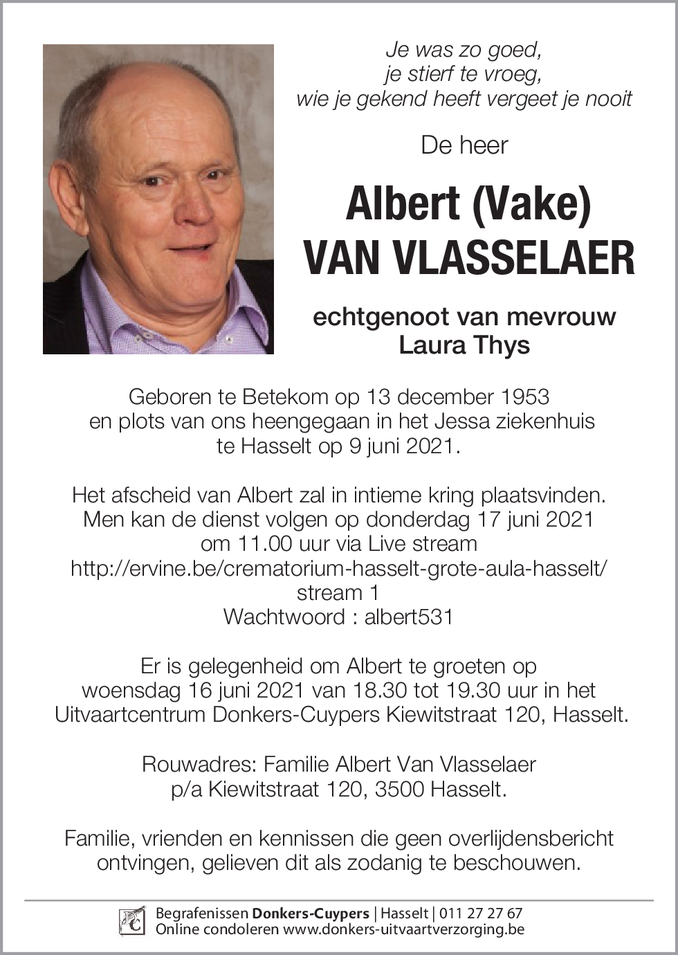 Albert (Vake) Van Vlasselaer