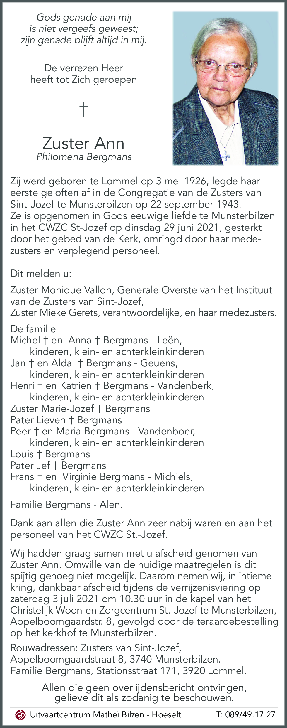 Ann Philomena Bergmans