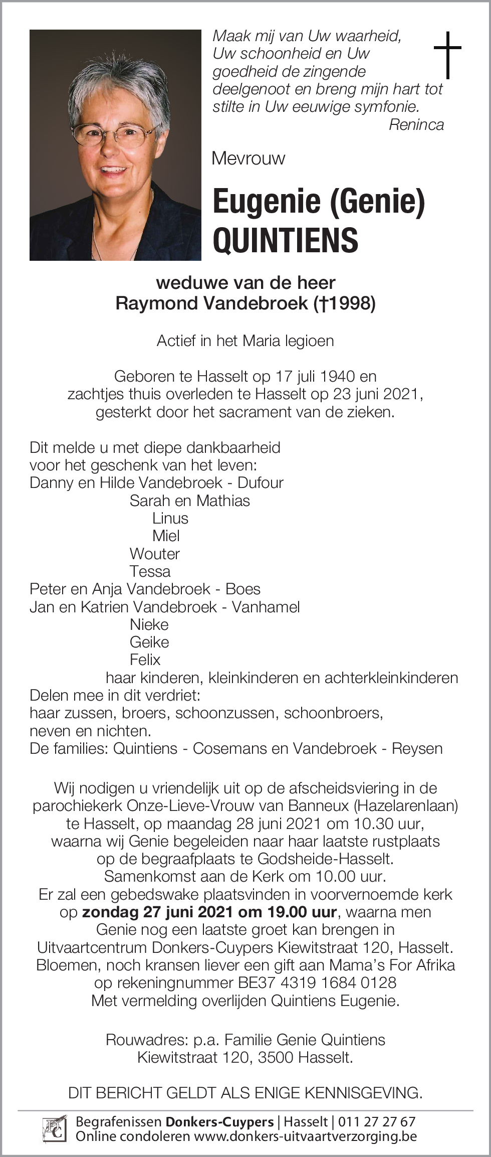 Eugenie (Genie) Quintiens