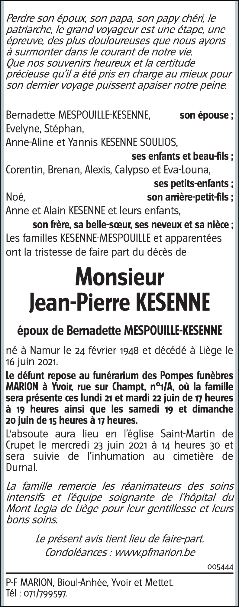Jean-Pierre KESENNE