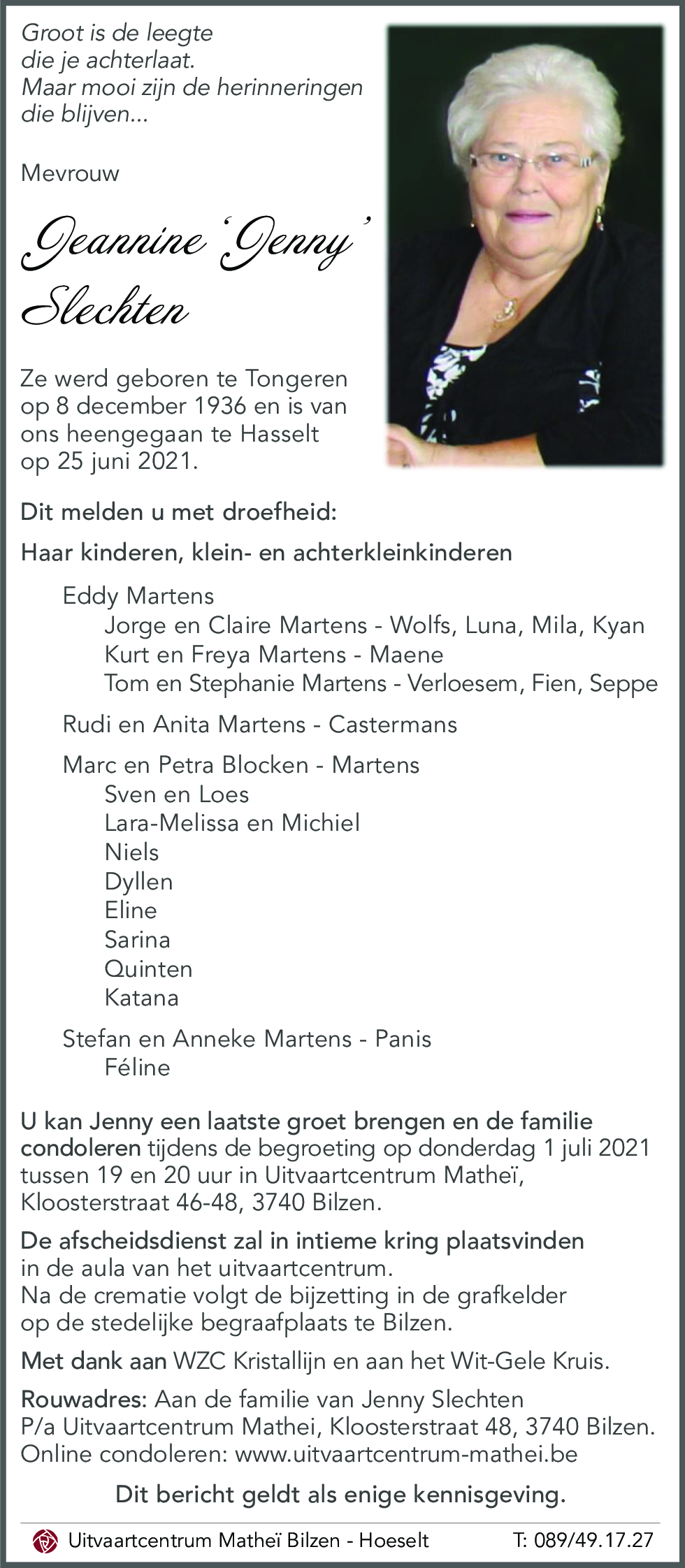 Jeannine 'Jenny' Slechten