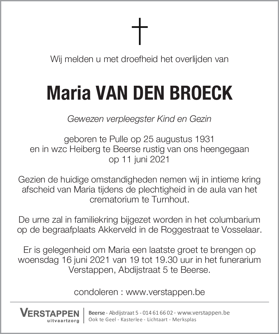 Maria Van den Broeck