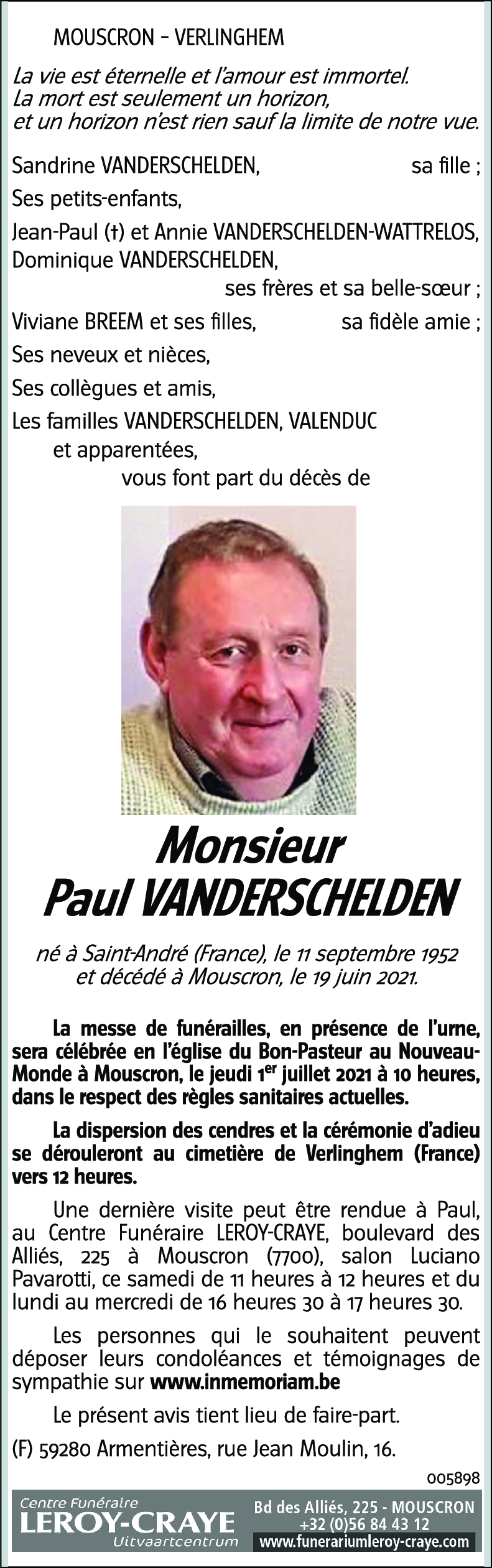 Paul VANDERSCHELDEN